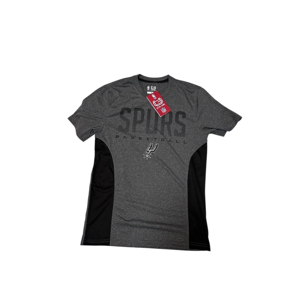 Ultra Game Spurs Basketball T-Shirt NBA Activewear Athletic‎ Gray Mens